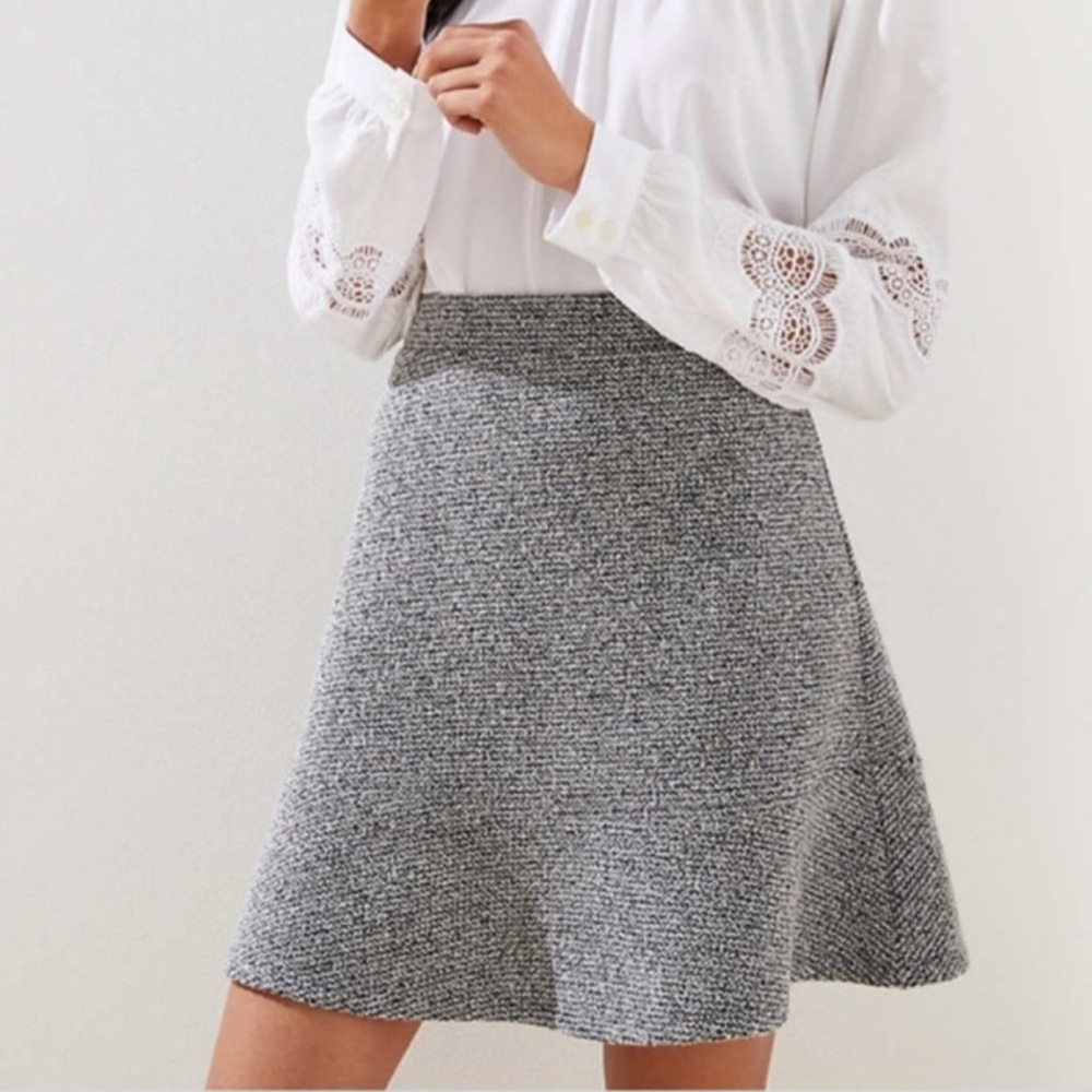 (S) LOFT Flippy Tweed Textured Skirt